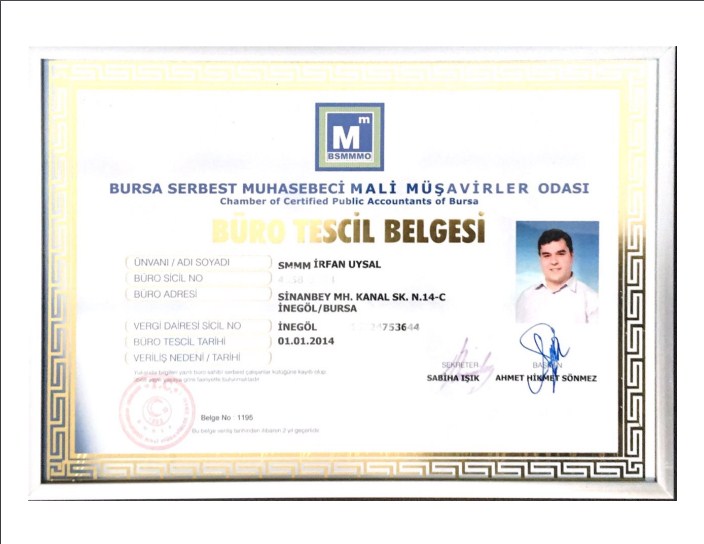 Büro Tescil Belgesi